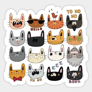 Whimsical cats Sticker